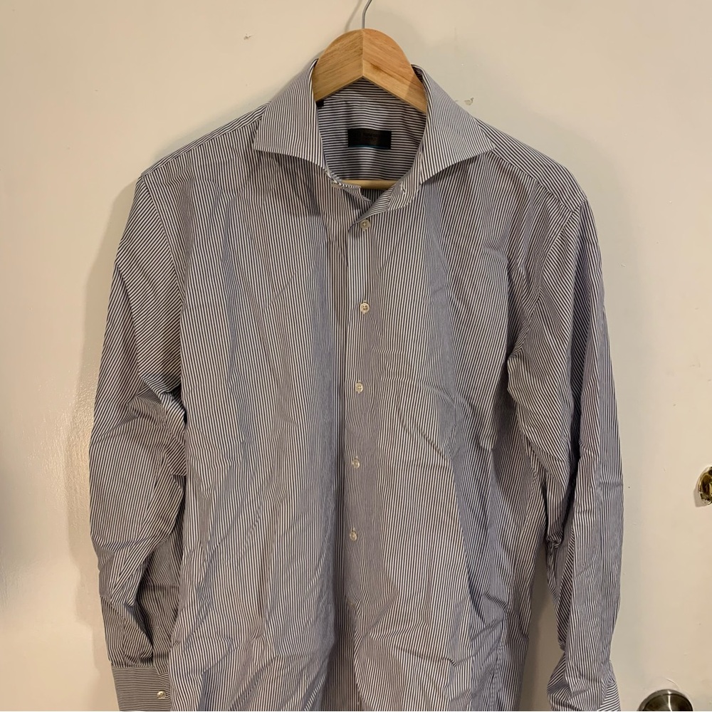 Suitsupply Cotton Two Ply Striped Dress Shirt 16.5/42